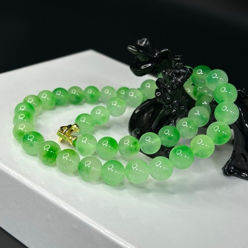 Collares de jadeíta de jadeíta verde claro hielo natural raro de 12 mm certificado - Imagen 5 de 12