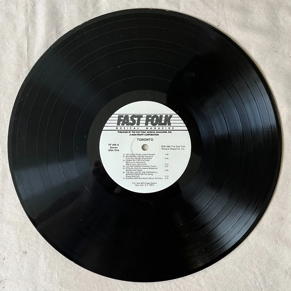 РАЗЛИЧНЫЕ Fast Folk: Торонто 1988 виниловая пластинка быстрый фолк музыкальный журнал FF 408 - VG + - Изображение 3 из 4