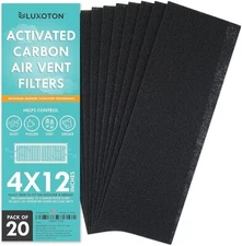 Activated Carbon Air Vent Filters for Home-20 Pieces 4" x 12" Floor Vent Luxoton