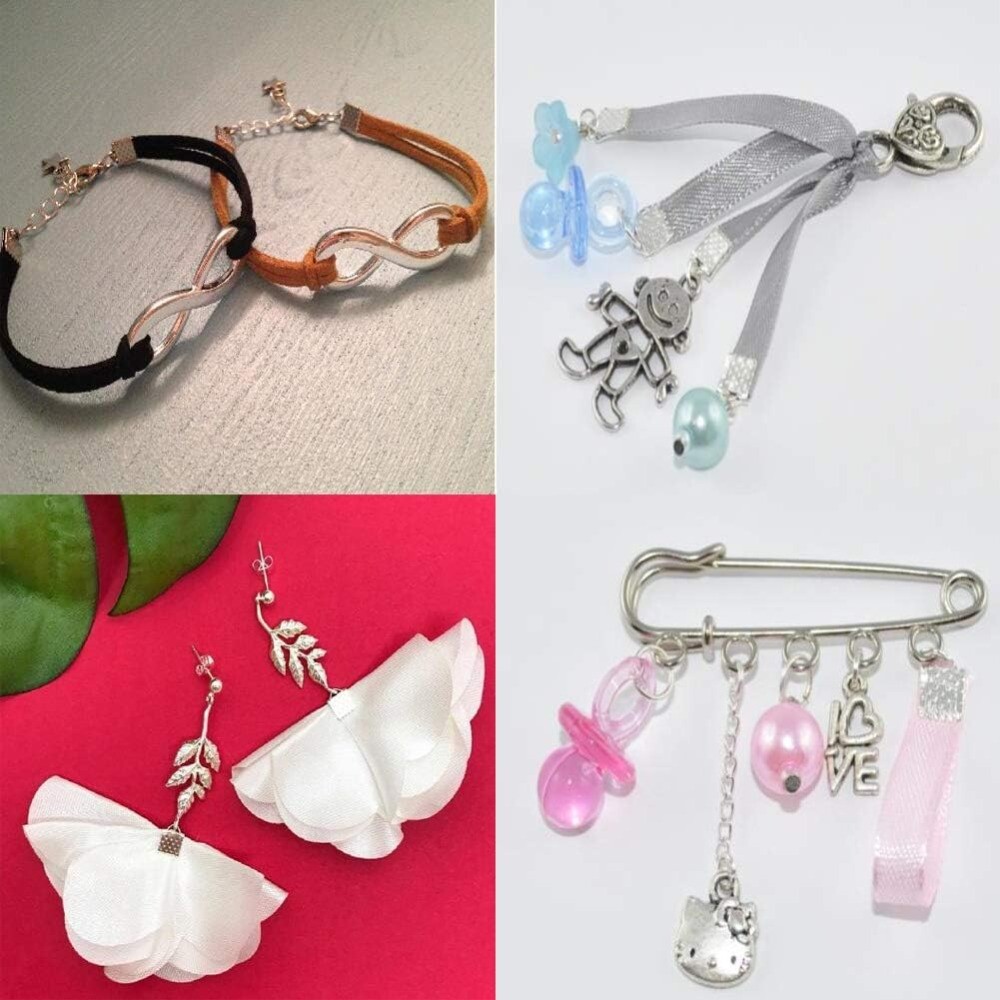 100Pcs Clamps Ribbon Crimp Ends 8*7mm Ribbon Jewelry for Jewelry Making