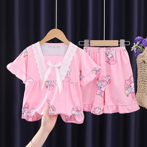 Cinnamorll Kinderpyjama kurzärmeliges Set Mädchen kurzärmelige Shorts Kuromi - Bild 5 von 35
