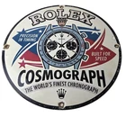 Vintage Rolex Luxury Watches Porcelain Sign - Cosmograph Store Gas Pump Sign
