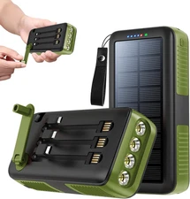 Solar Charger Power Bank 63200mAh, Portable Charger with Dual Outputs & Dual Inp