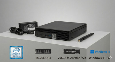 Dell Optiplex 7060 MFF i7-8700T 16GB 256GB NVMe SSD Win 11 Pro Mini PC WiFi
