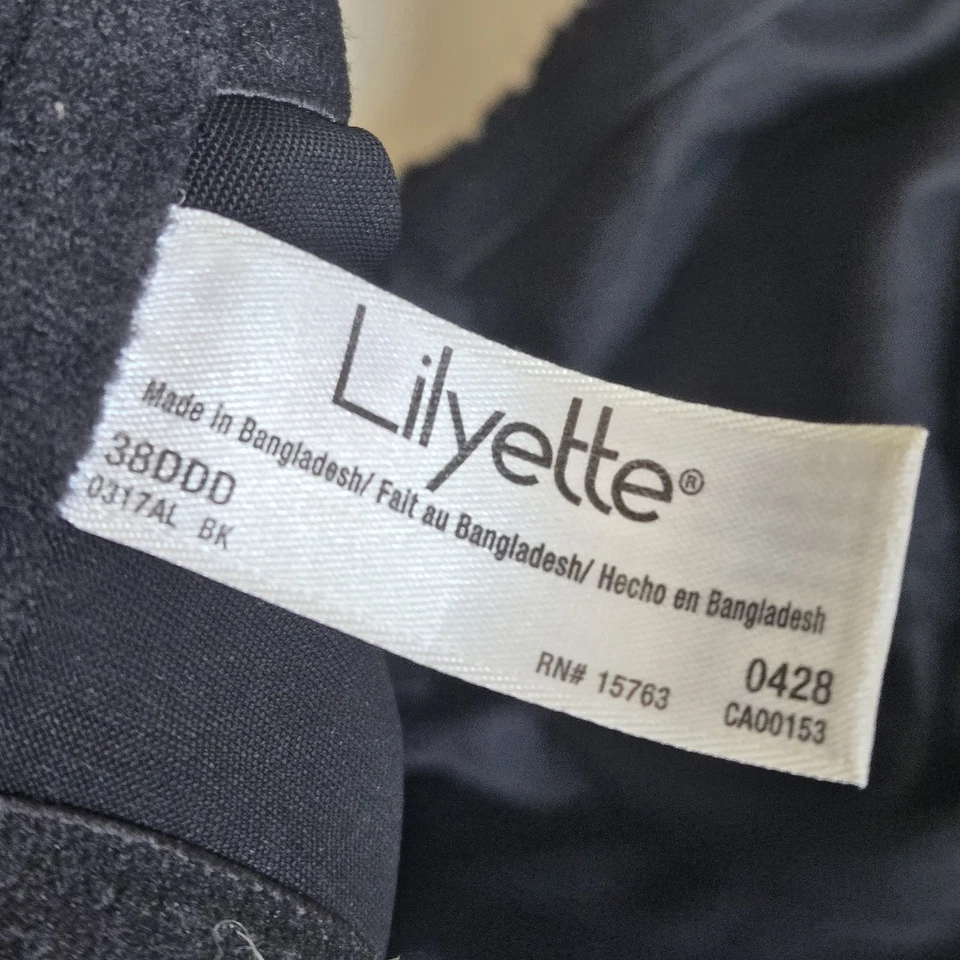 Sujetador Lilyette para mujer 38DDD negro con aros correa de encaje ajustable Foto 3 de 4