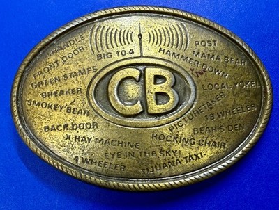 CB Citizen Band Two Way Radio Call Sign Truckers Semi Truck Big Rig Belt Buckle