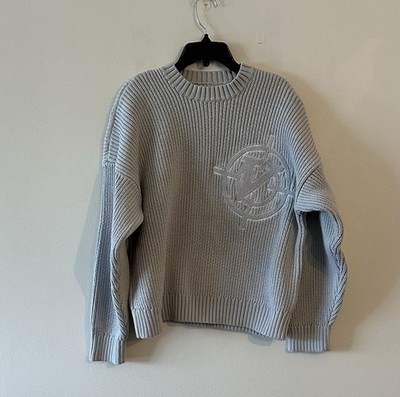 Vicinity Streetwear V-Logo Knit Sweater Light Grey XS/S? Boxy Cotton 