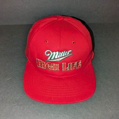 Miller High Life Red Snapback Hat 100% Cotton Breweriana Beer Collectible