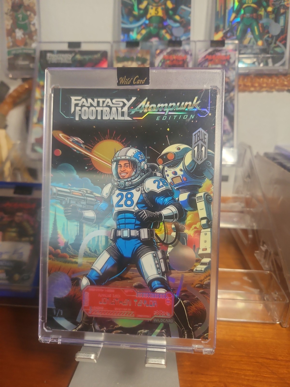 Jonathan Taylor TRUE 1/1 AUTO MAMMOTH Atompunk Wild Card Fantasy Football Jumbo view 1