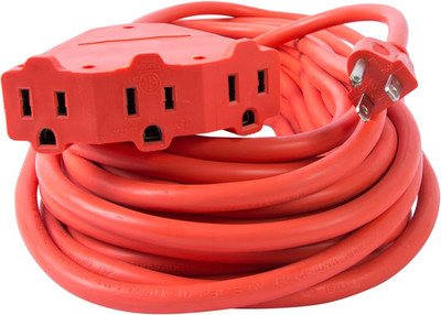 Bergen Industries Inc OC501433T Heavy-Duty Outdoor Triple Tap Extension Cord, 50