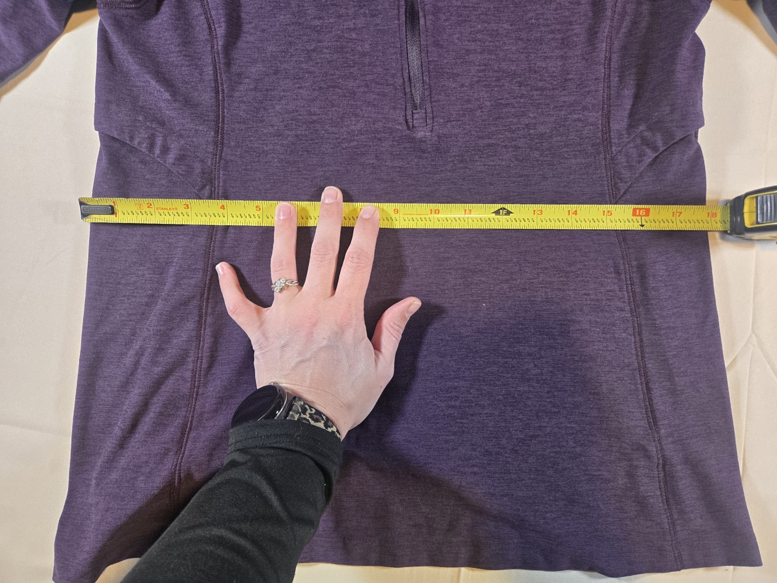 Layer 8 Performance, Purple Qwick Dry Athletic Top, ¼ Zip, Women's Medium 