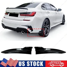 Pair Gloss Black Rear Bumper Corner Apron For 19-26 BMW G20 M340i 330i M Sport