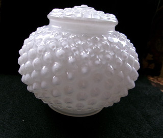 Vintage Hobnail White Milk Glass Light Shade Globe Dome Ceiling Fixture Lamp