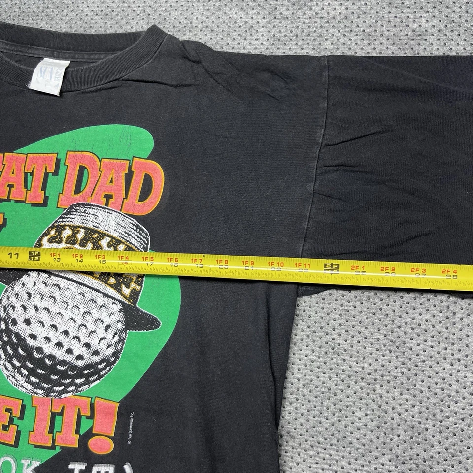 Vintage 90s Golf  T-Shirt Large “Great Dad Anyway You Slice It” Men’s Black - Image 3 of 4