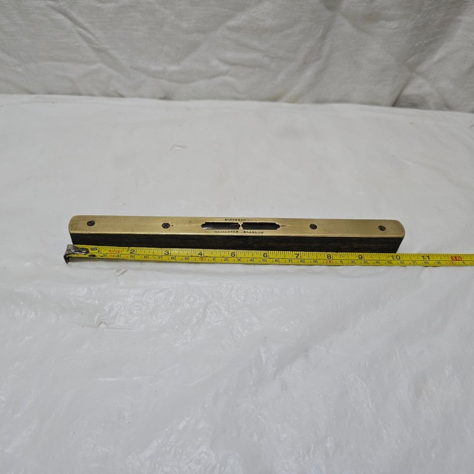 Alexander & Marshall Spirit Level, 10”/26cm, brass/rosewood, Ebony wood ...