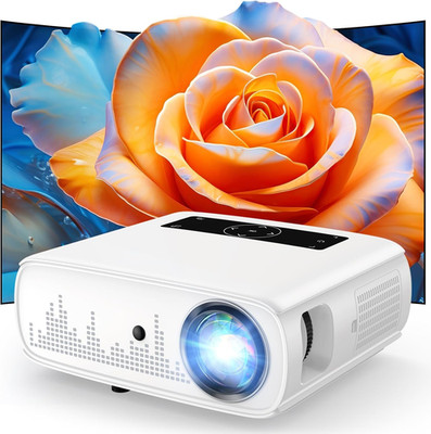 GROVIEW Projector, 15000Lux 490ANSI Native 1080P Wifi Bluetooth Projector, 300''