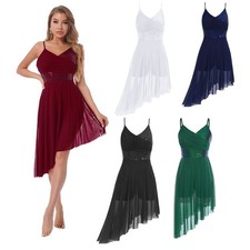 Women's Sequins Lyrical Dance Dress Ballet Dance Leotard Performance Costume