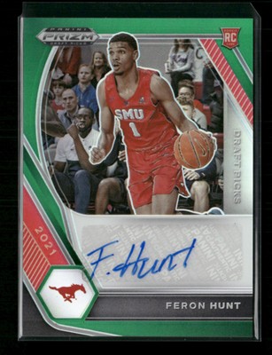 2021 Panini Prizm Draft Picks #DP-FHU Feron Hunt Draft Picks  Prizms Green Auto