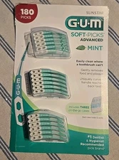 Gum Soft Picks Advanced Mint Dental Care Floss 144 Tooth Picks + Travel Case