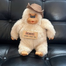 Vintage Russ Berrie Gonga Gorilla Plush 9 Cowboy Hat Beware Gonga Loves You