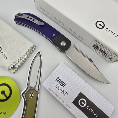 CIVIVI Appalachian Drifter II Folding Knife Nitro V Satin Purple G10 C19010C-3