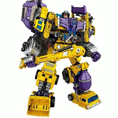 NBK Construction Robot Combiner Figure Transforming Vehicle Mecha Model Toy Set