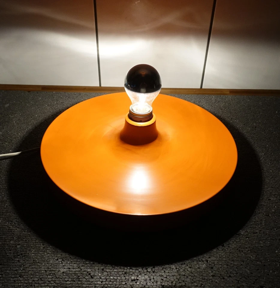 MCM Orange Space Age Ufo Deckenleuchte Lampe Teka Design C. Perriand 60s 70s ! - Bild 3 von 4