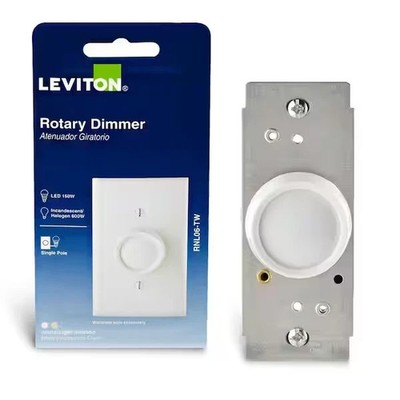 Leviton Trimatron Thermoplastic/Metal Light Almond/White 1-Pole Dimmer Knob 600W