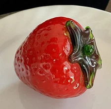 Large 3” Murano Style Glass Strawberry