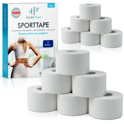Health Press Sporttape - 12 Rollen (3,8cm x 10m)