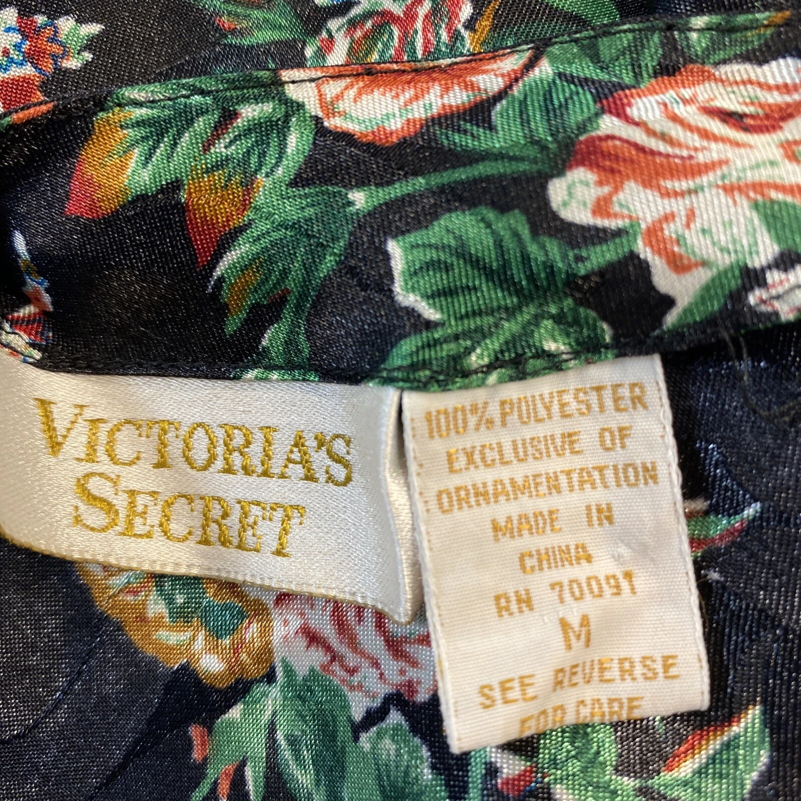 VALENTINO Bellissimo abito slip vintage Victoria's Secret etichetta oro taglia M nero floreale paisley