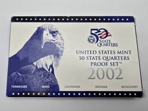 2002 United States Mint 50 State Quarters Proof Set with COA