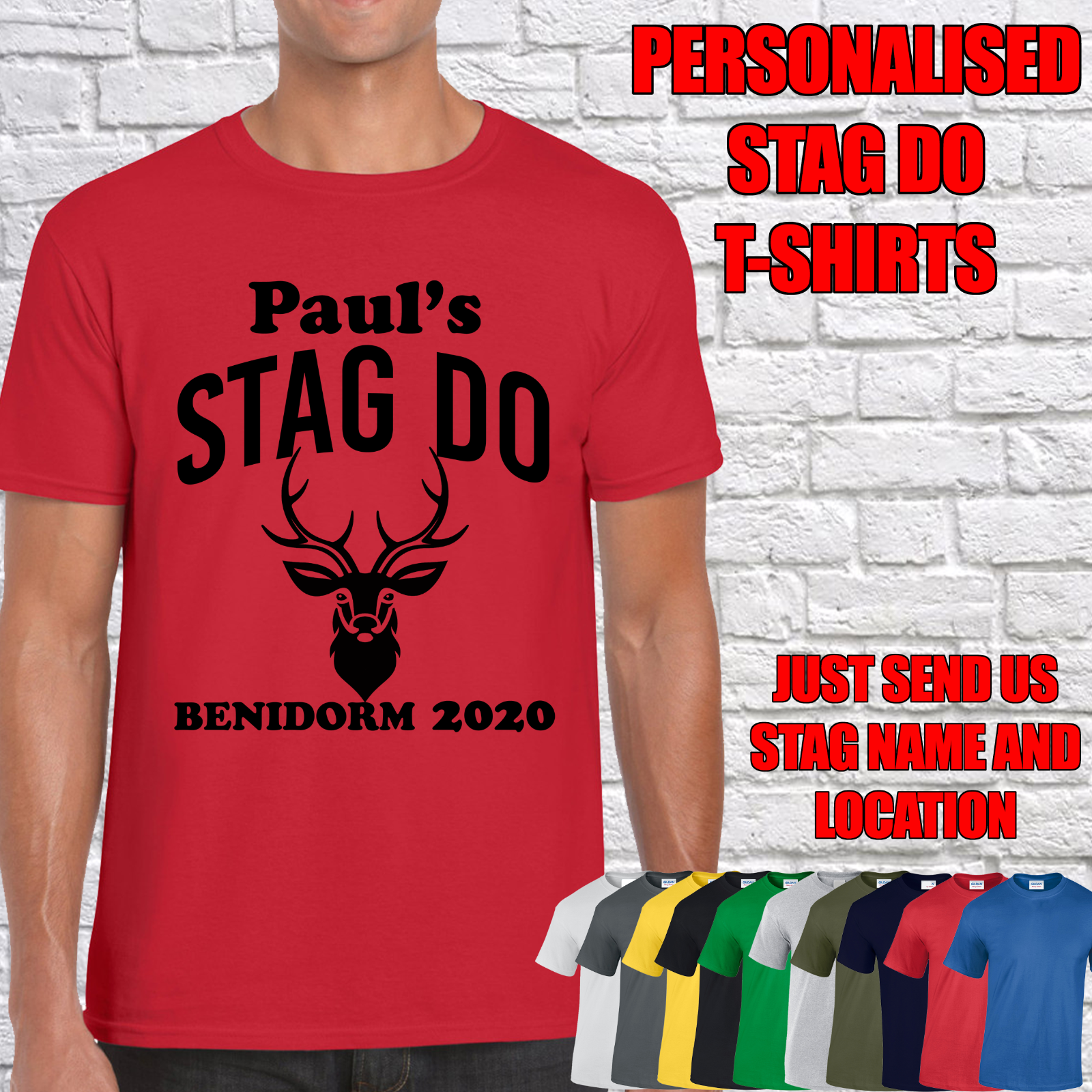 STAG DO T-SHIRTS MENS STAG PARTY T SHIRT TOPS UNISEX FUNNY PERSONALISED  PRINT D9 | eBay