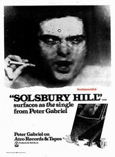 1977 Peter Gabriel "Solsbury Hill" Song Release Music Industry Promo Reprint Ad