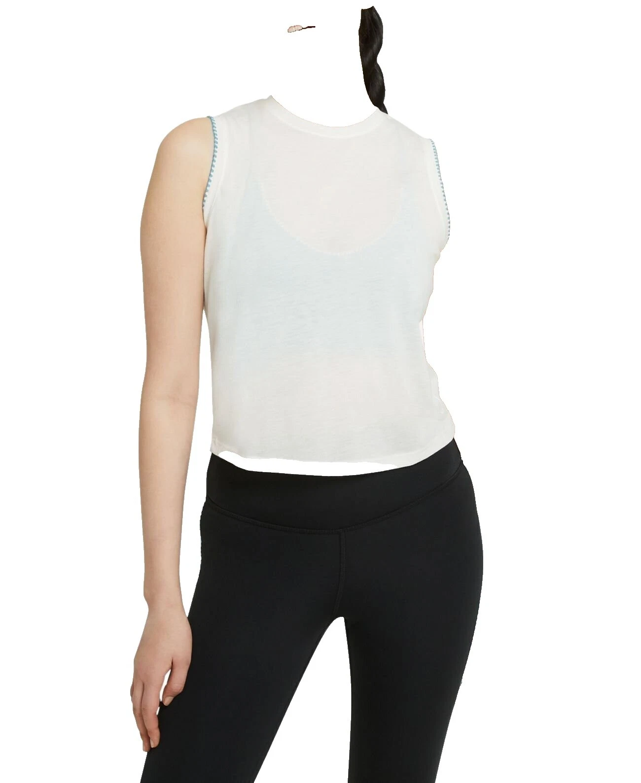 Mezcla de algodón blanco Activewear Tops para mujer