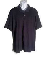 CALVIN KLEIN Men's Short Sleeve Button Dow Solid Blue Polo Shirt 2XL