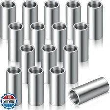 Yaocom 16 Pcs 3/8 x 1/2 x 1 Inch Seamless Steel Spacer Unthreaded Spacer, Sil
