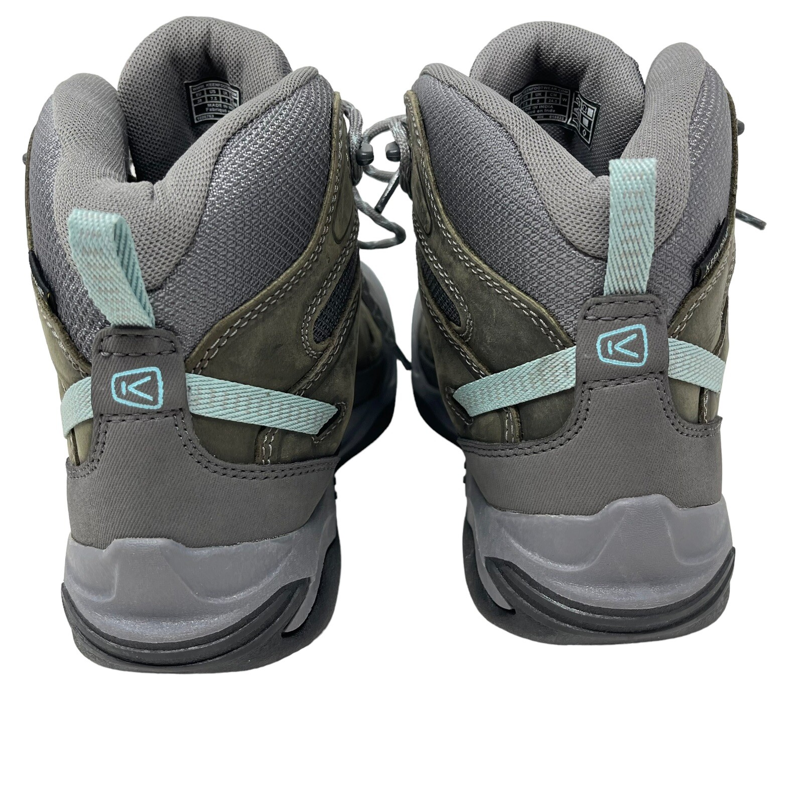 Stivali da trekking KEEN Circadia Mid donna 7 5 grigio blu pelle impermeabili nuovi