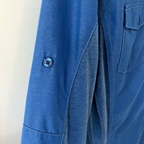 Camisa Kuhl Mujer MEDIANA Azul con Botones Ventilados Frontal Espalda Espalda Larga Cuello - Imagen 7 de 12