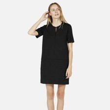 Everlane Women's Size S Short Sleeve Black Workwear Ponte Shift Dress Viscose