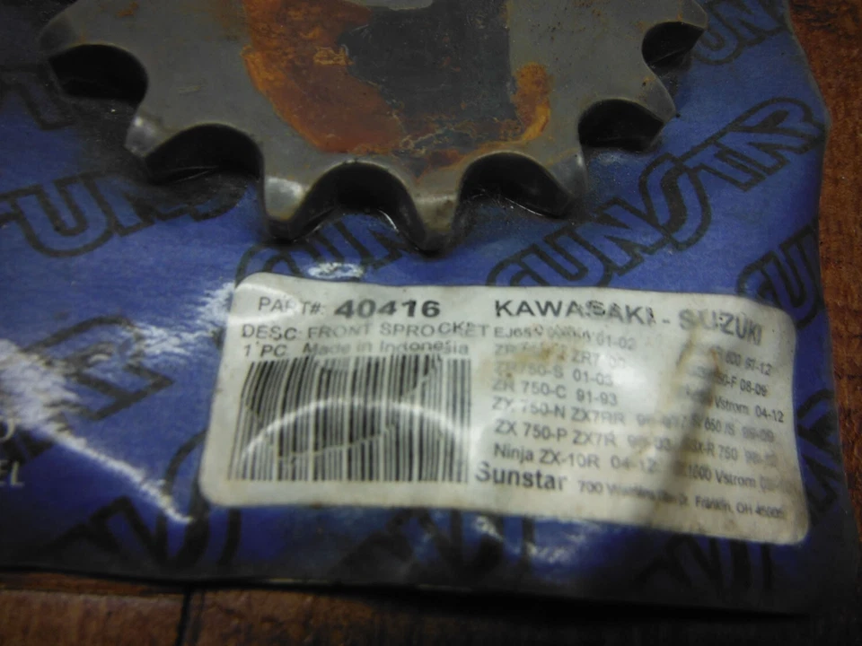 Piñones delanteros de acero Sunstar 40416 para piñones de transmisión cx NUEVO STOCK ANTIGUO Foto 2 de 4