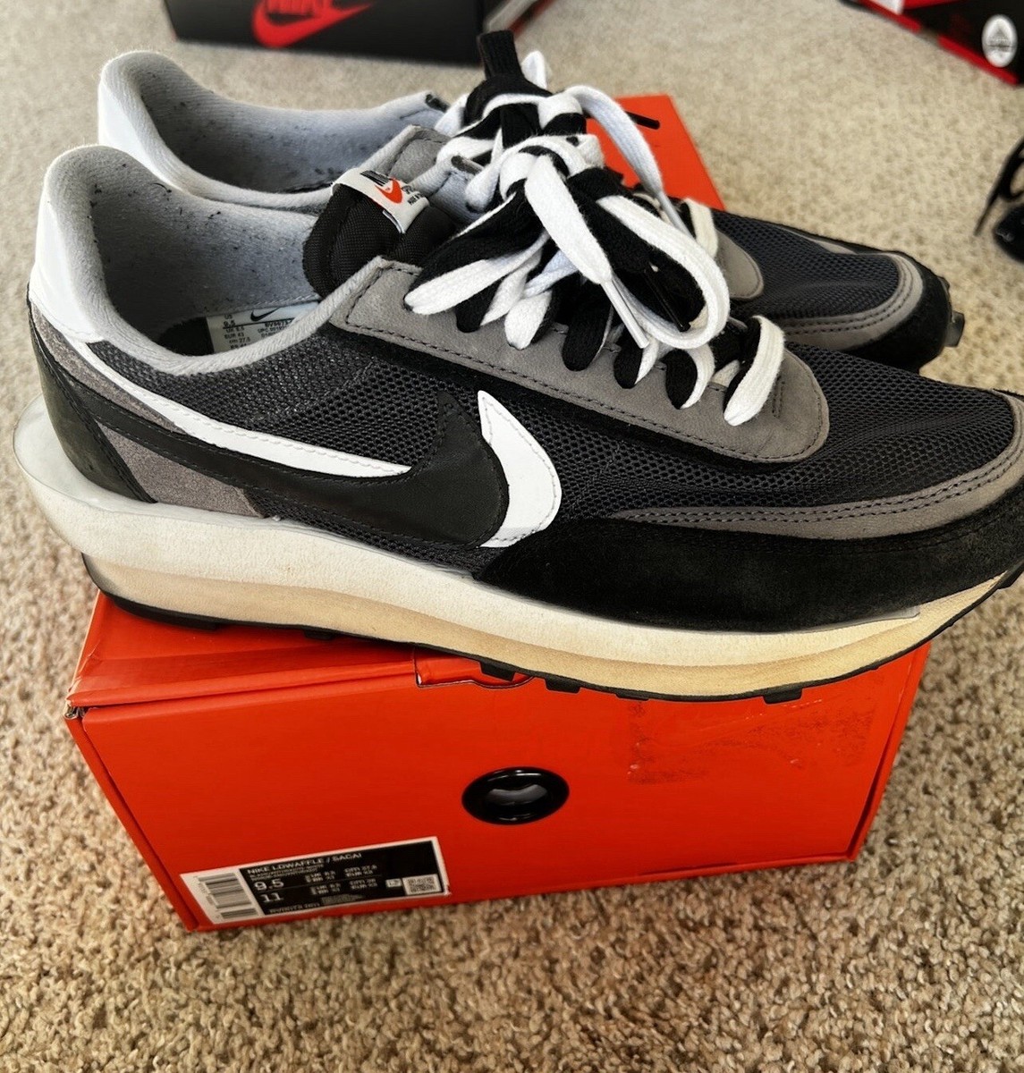 Size 9.5 - Nike LDWaffle x Sacai Black 2019 193151088871| eBay