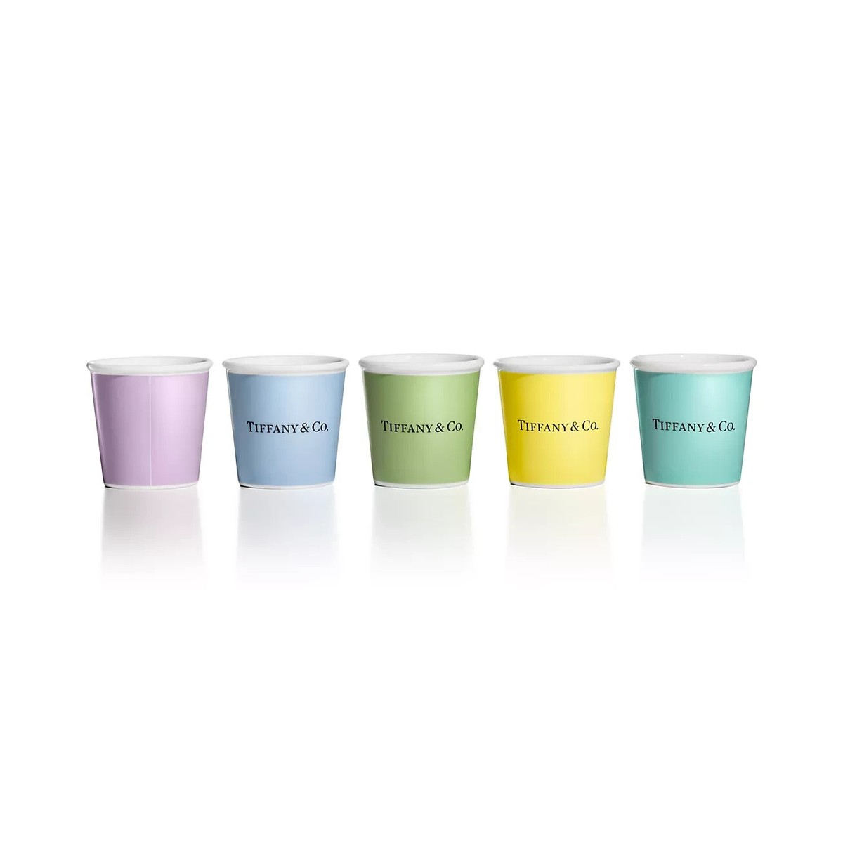 Tiffany Bone China Espresso Cup Set of 5 5 Colors Tableware