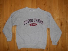 Vintage 1990's GUESS JEANS USA Heather Grey Crew Neck Sweatshirt Adult Small