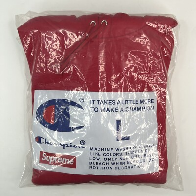 Supreme × Champion Label Hooded Sweatshi Supreme-Champion-Label-Hooded-