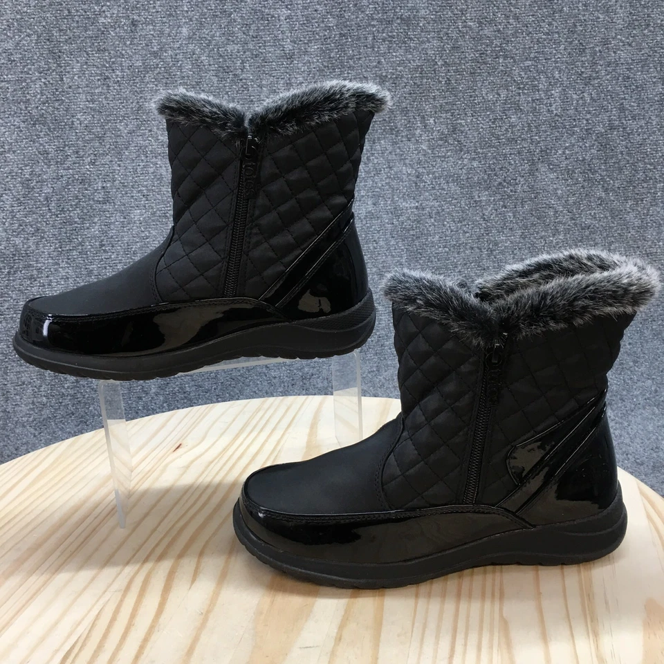 Сумки зимние ботинки женщин 6 М черный Bella водонепроницаемый выстеганный искусственного меха с подкладкой - Изображение 2 из 4