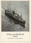 1950s Vintage Green Silley Weir Cruise Ship Photo Print Ad