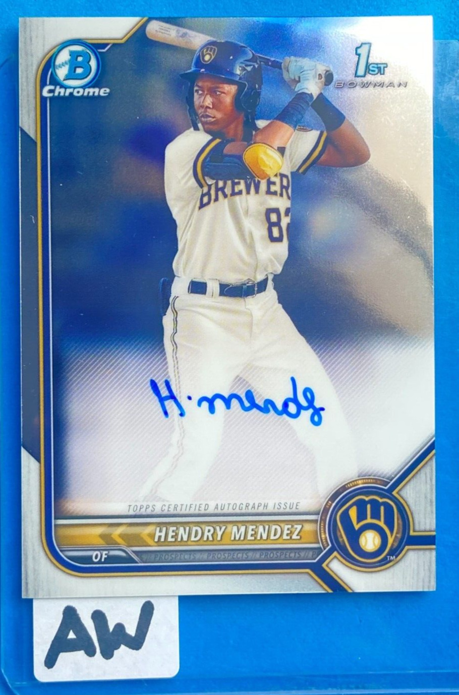 HENDRY MENDEZ (1) 2022 1st Bowman Chrome Auto Prospect CPA-HM QTY (AW-BA) TWINS