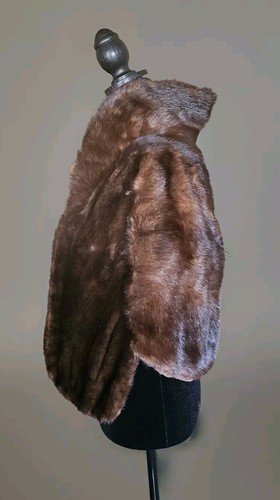 Joske's Of Texas Vintage Mink Shawl Dark Brown One Size - Picture 3 of 6