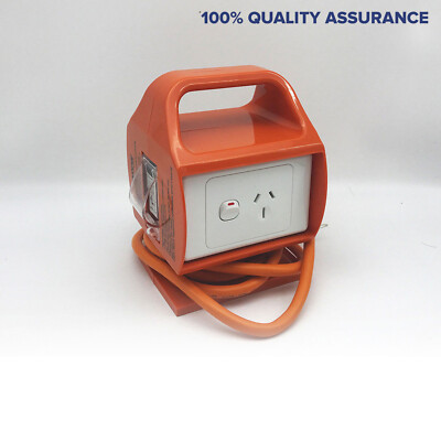 Portable RCD 15 AMP 2x Single 3 Pin Power Point Outlet Socket with Cord ...